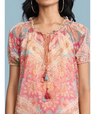 Pink Chiffon Half Sleeve top 6