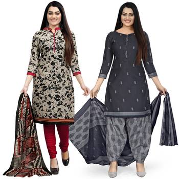 Beige printed cotton salwar 1