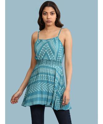 Blue Rayon  Sleeveless top 1