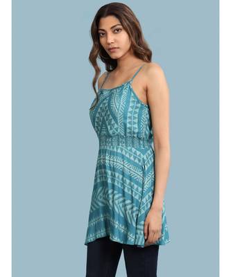Blue Rayon  Sleeveless top 2