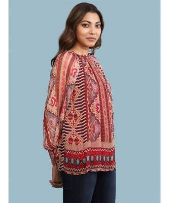 Red Chiffon Full Sleeve top 3
