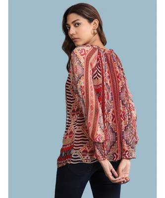 Red Chiffon Full Sleeve top 4