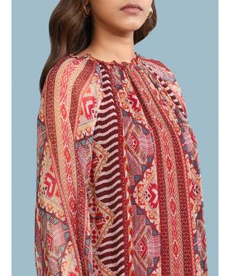 Red Chiffon Full Sleeve top 6