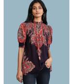 Purple Rayon  Half Sleeve top