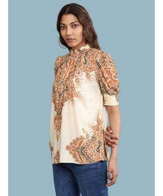 white Rayon  Half Sleeve top 2
