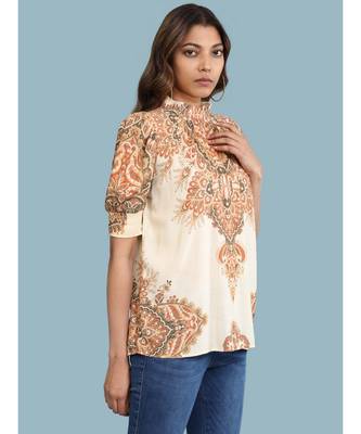 white Rayon  Half Sleeve top 3