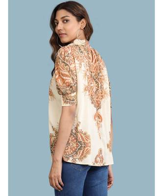 white Rayon  Half Sleeve top 4