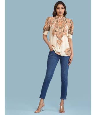 white Rayon  Half Sleeve top 5