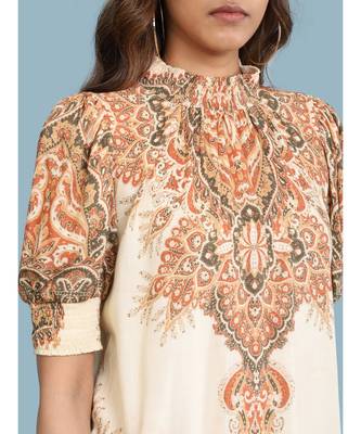 white Rayon  Half Sleeve top 6