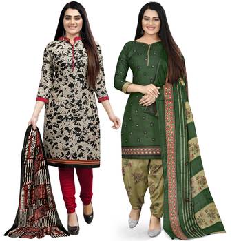 Beige printed cotton salwar 1