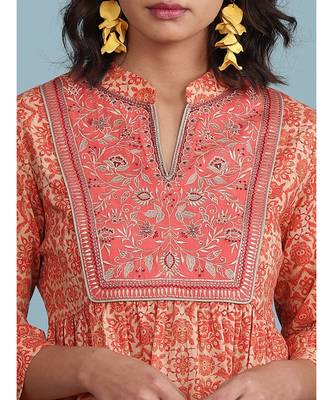 Red cotton quarter sleeve top 5
