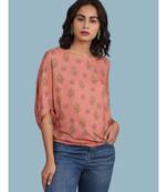 Pink Viscose quarter sleeve top