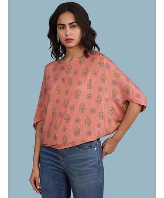 Pink Viscose quarter sleeve top 2