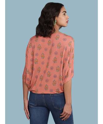 Pink Viscose quarter sleeve top 4