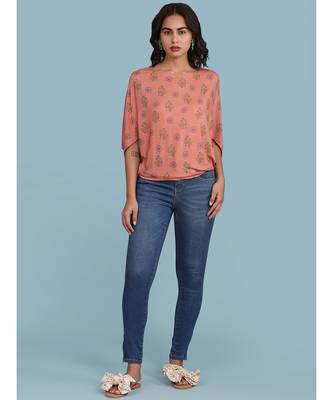 Pink Viscose quarter sleeve top 5