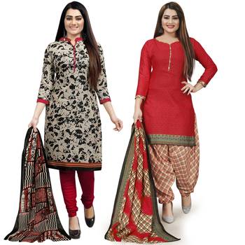 Beige printed cotton salwar 1