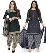 Green printed cotton salwar