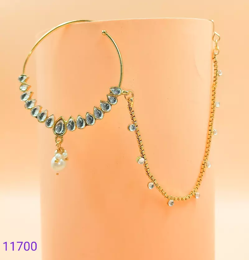 Multicolor agate nose-ring