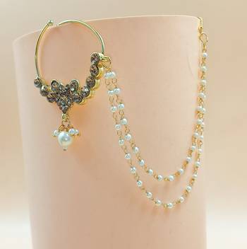 Multicolor agate nose-ring 1