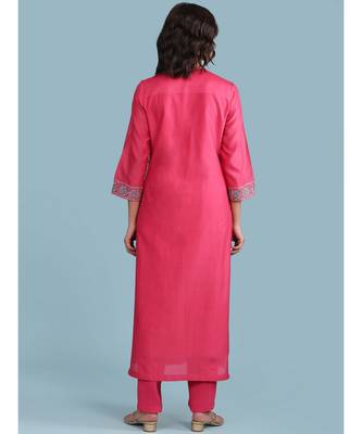 QUARTER SLEEVE Sleeve Embroidered Yoke Kurta With Pant And Dupatta 4