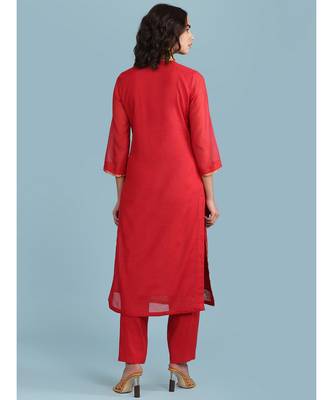 QUARTER SLEEVE Sleeve Embroidered Yoke Kurta With Pant And Dupatta 4