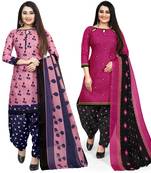 Pink printed cotton salwar