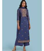 QUARTER SLEEVE Sleeve Embroidered Yoke Kurta With Pant And Dupatta