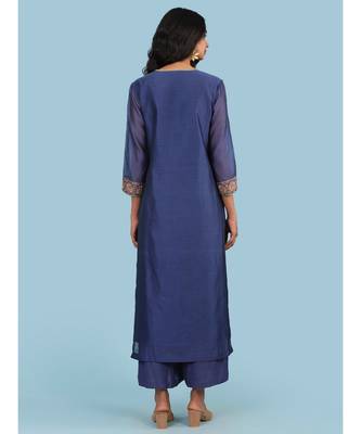 QUARTER SLEEVE Sleeve Embroidered Yoke Kurta With Pant And Dupatta 4