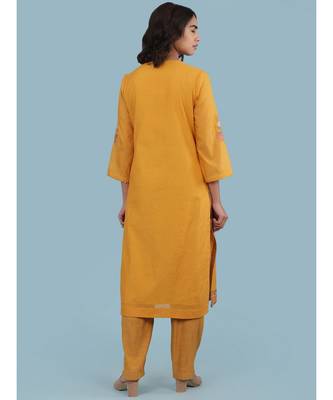 QUARTER SLEEVE Sleeve Embroidered Yoke Kurta With Pant And Dupatta 4