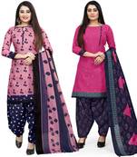 Pink printed cotton salwar