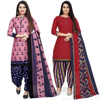 Pink printed cotton salwar 1