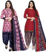 Pink printed cotton salwar