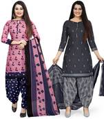 Pink printed cotton salwar