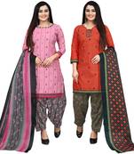 Pink printed cotton salwar