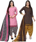 Pink printed cotton salwar