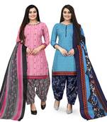 Pink printed cotton salwar