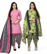 Pink printed cotton salwar