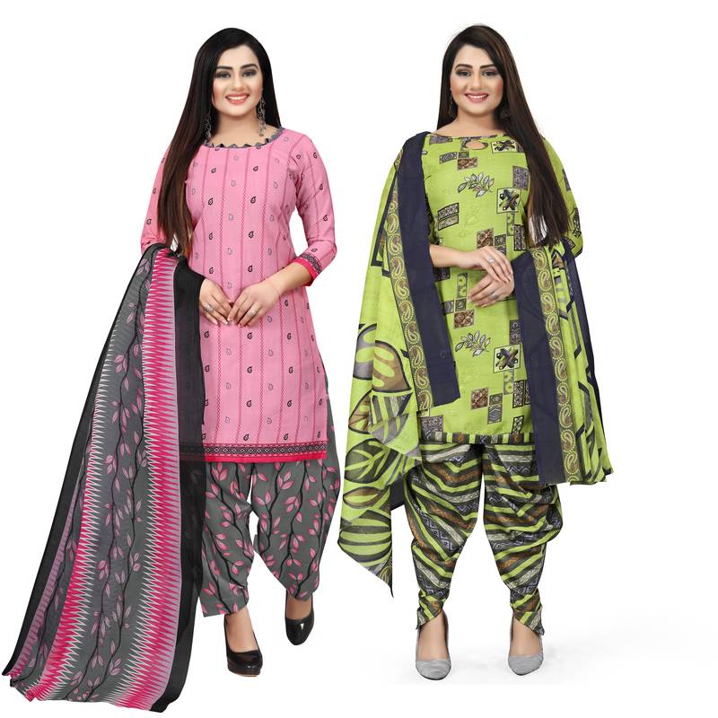 Pink printed cotton salwar