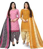 Pink printed cotton salwar