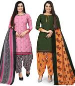 Pink printed cotton salwar