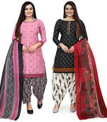 Pink printed cotton salwar