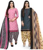 Pink printed cotton salwar