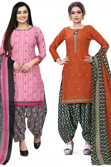 Pink printed cotton salwar