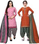 Pink printed cotton salwar