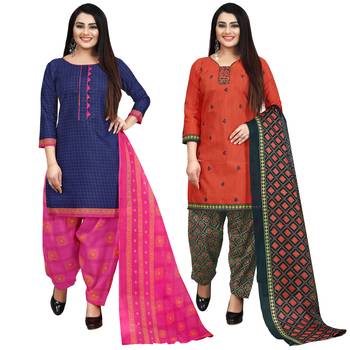 Blue printed cotton salwar 1