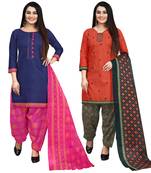 Blue printed cotton salwar