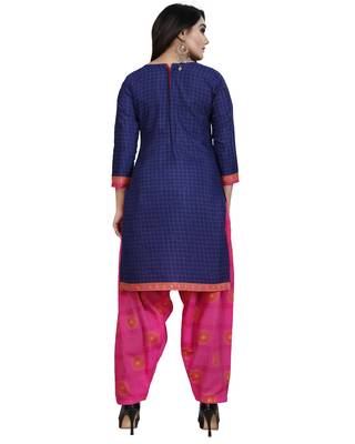 Blue printed cotton salwar 3