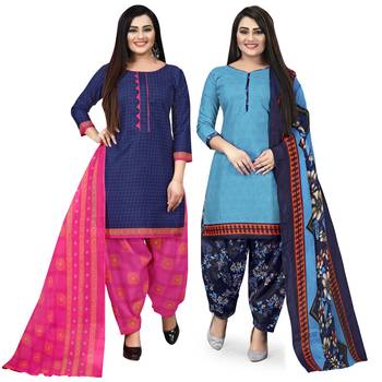 Blue printed cotton salwar 1