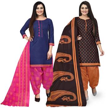 Blue printed cotton salwar 1
