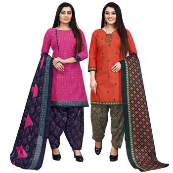 Magenta printed cotton salwar 1